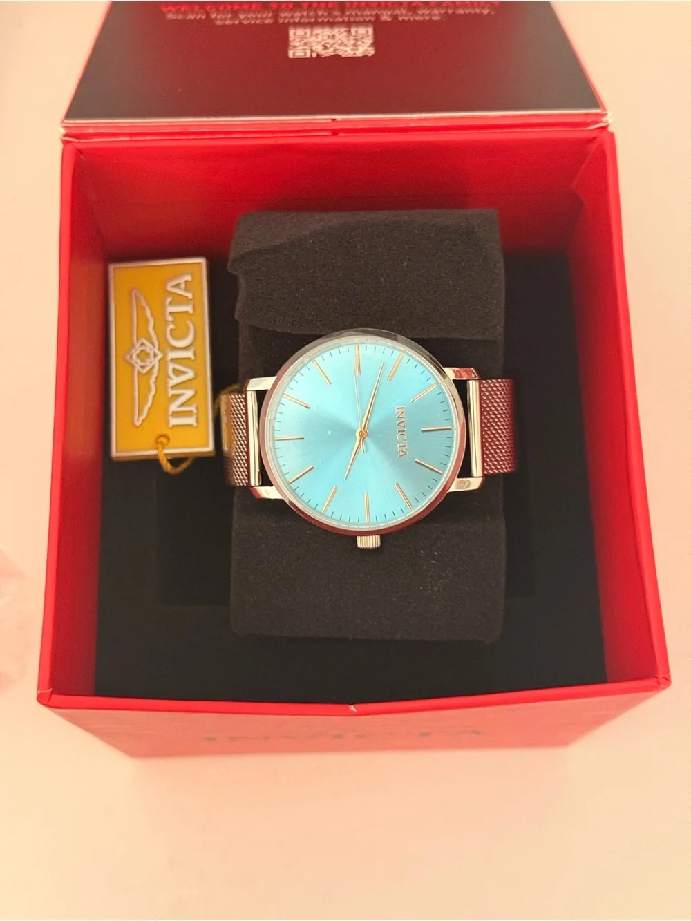 Invicta Women’s Ice Blue Mesh Strap Watch 48844 NEW 38mm